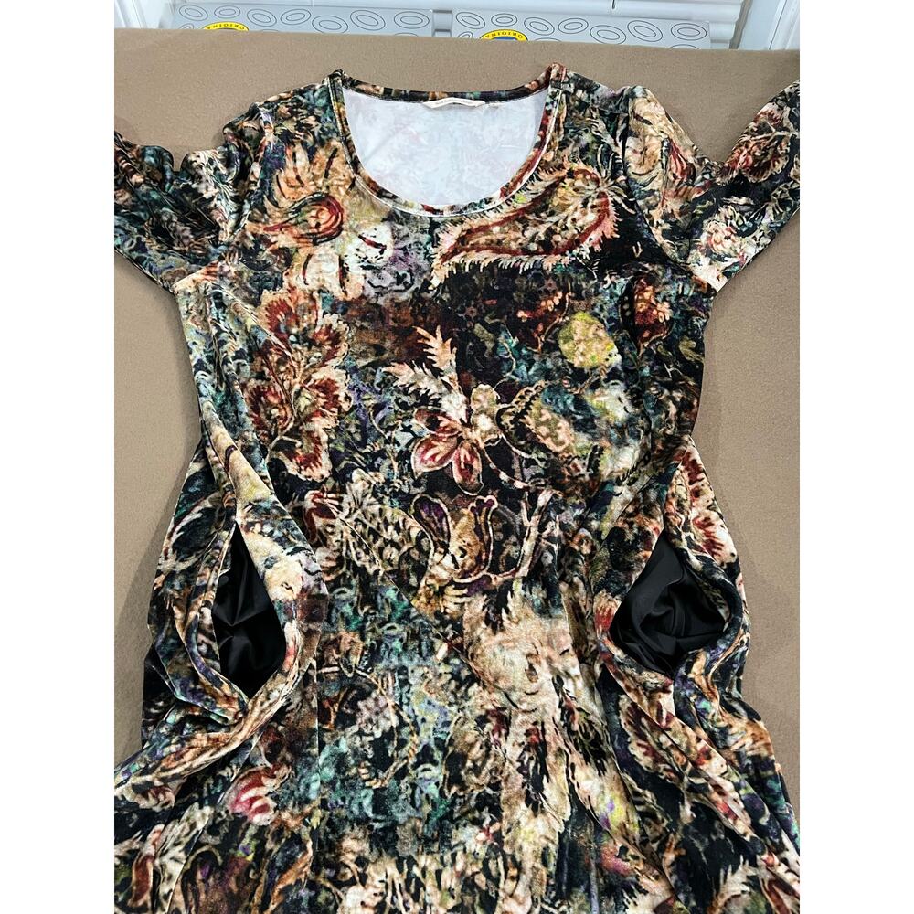 Soft Surroundings Santiago Velvet Multicolor Long A-Line Boho Dress Woman's XL - Picture 4 of 11